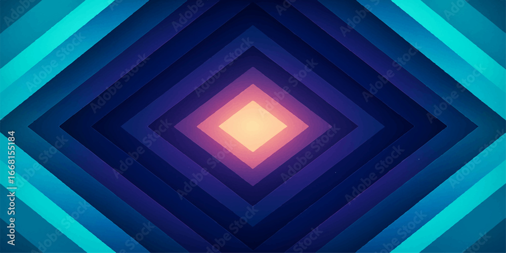 Fototapeta premium Geometric vector pattern illustration with colorful digital motion lines and purple gradient colors