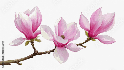 Porcelain Bloom Magnolia isolated watercolor vector illustration svg