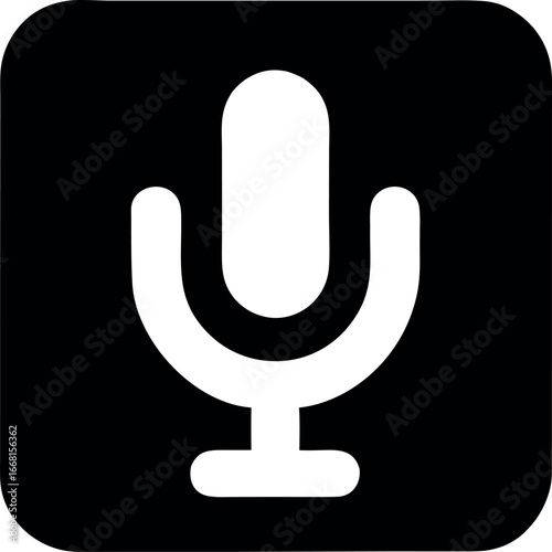 Microphone outline icon vector illustration