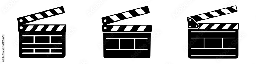Fototapeta premium silhouette of film movie clapperboard