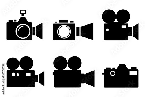 different video photo camera silhouettes