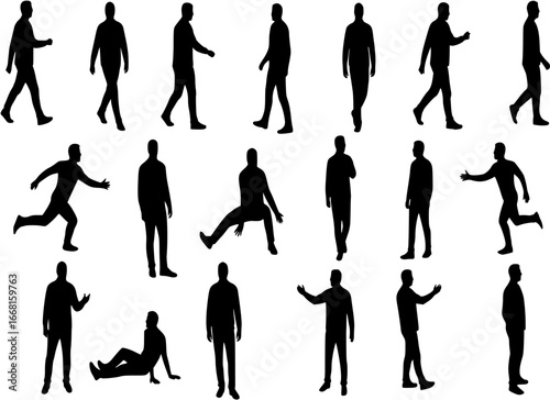 Vector silhouette of man.
