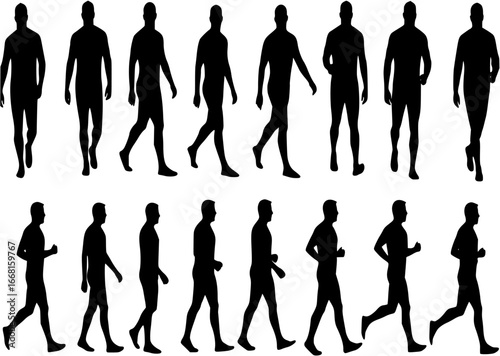 Vector silhouette of man.
