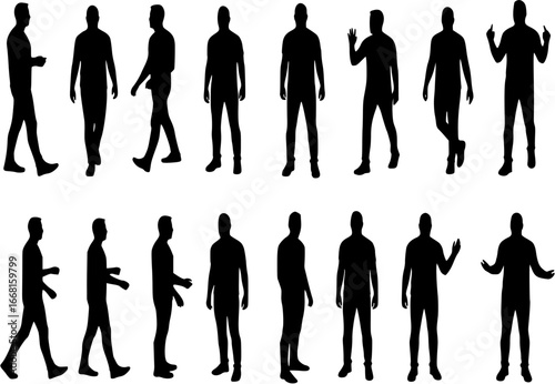 Vector silhouette of man.

