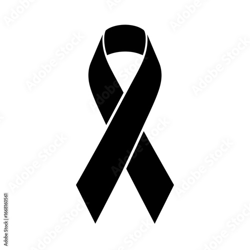black awareness ribbon vector