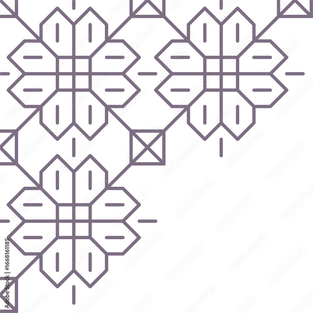 Fototapeta premium Geometric Floral Arrangement in a Corner Layout