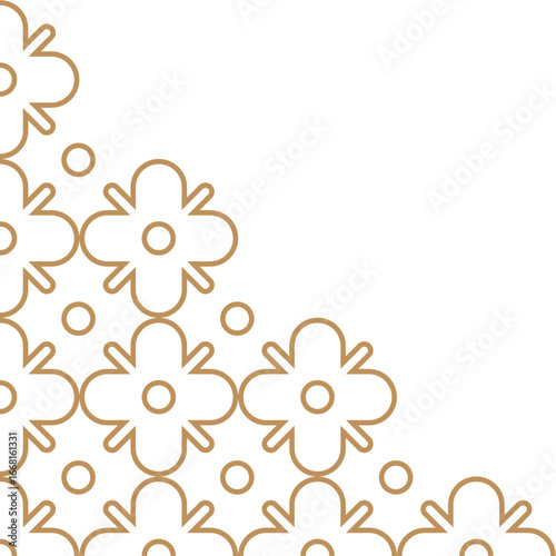Corner Floral Ornament in Gold