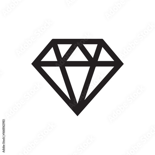 Black line diamond icon design