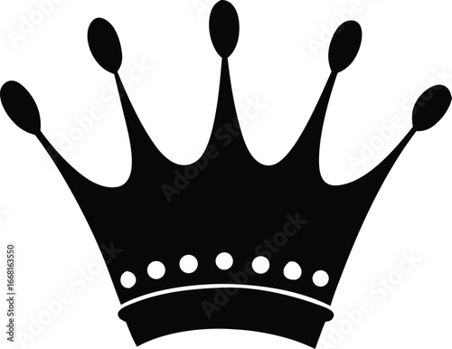 Majestic crown icon simple silhouette symbol royalty power authority symbolism elegant regal design graphic element