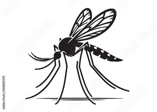 mosquito logo silhouette vector, vector black silhouette of a mosquito, gnat silhouette, mosquito silhouette vector illustration, dangerous mosquito logo silhouette vector on white background.