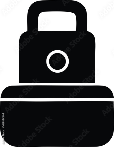 Modern black silhouette of a home appliance possibly a vacuum cleaner or air purifier