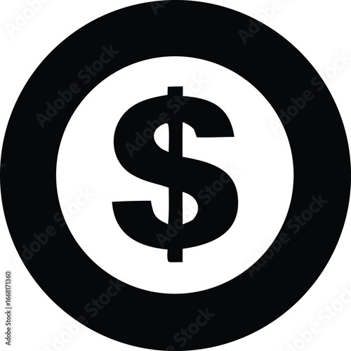 Dollar symbol coin target finance money currency investment business economy financial symbol icon graphic