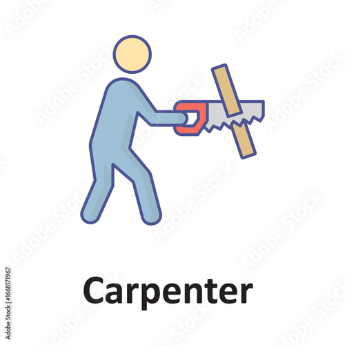 Carpenter Vector Icon which can easily modify or edit