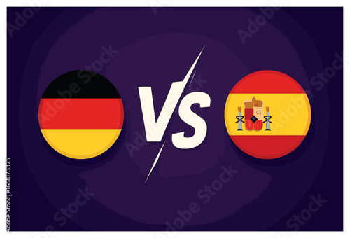 Germany vs spain vector - dynamic rivalry design for sports competition and national pride