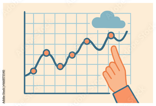 Trend analysis graph vector: simple, modern, financial data, growth, business forecasting