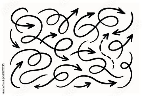 Dynamic arrow patterns vector art: conceptual swirls and curves for creative designs