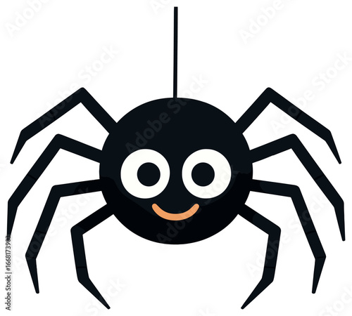 Charming halloween spider vector - cute, simple, festive decoration for holiday celebrations