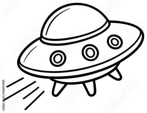 Whimsical spaceship adventure | futuristic flying saucer | spaceship vector for sci-fi holiday