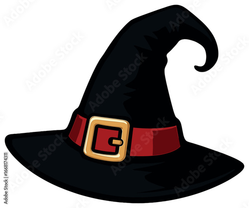 Floating witch's hat vector for halloween, magical wizardry symbol, spooky costume idea