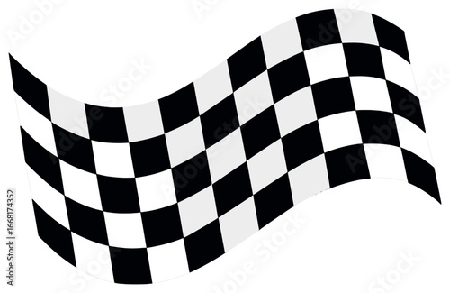 Checkered flag vector for racing events and motorsport celebrations - black and white design