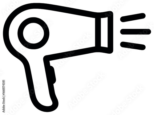 Modern hairdryer vector icon | minimalist hair care symbol, blow dryer graphic design