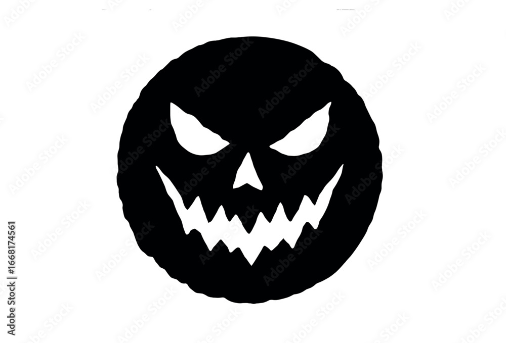 Fototapeta premium Haunted moon silhouette vector for halloween: spooky night sky, dark shadows and eerie designs