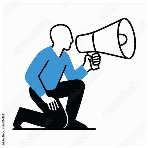 Megaphone announcement vector: amplify and project messages with loud speaker icon design