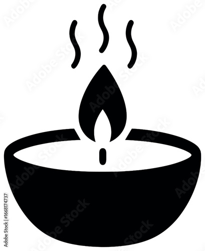 Citronella candle silhouette vector | minimalist design for aromatherapy and outdoor decor