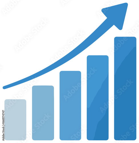Rising business data vector: increasing growth, analysis, financial trends, and market strategy