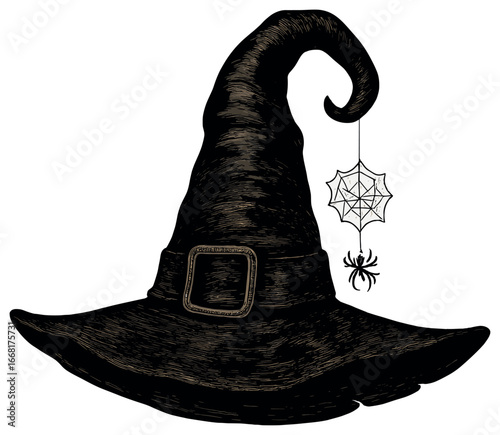 Witch's hat vector for halloween: magic, spooky, and enchanting night theme