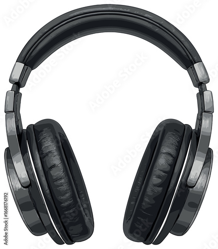 Sleek headphones design vector: modern audio equipment, stylish sound gear, music accessory