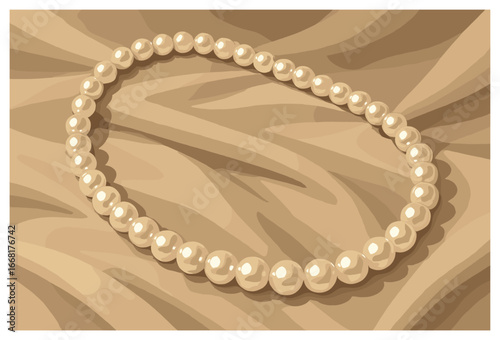 Elegant pearl necklace vector: luxurious jewelry design, classic accessories concept