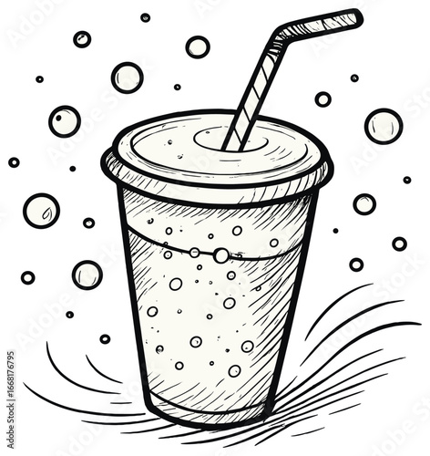 Fizzy drink delight vector: carbonated beverage, soda, pop, summer refreshment concept