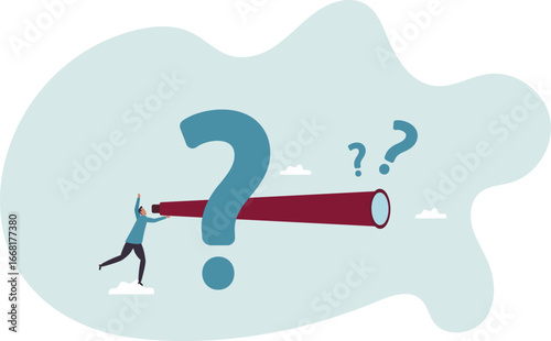 Curiosity explore unknown, search for solution or new business opportunity, seek for success concept,about a man and his life.