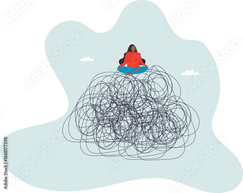 Stress management, meditation or relaxation to reduce anxiety,about a man and his life.