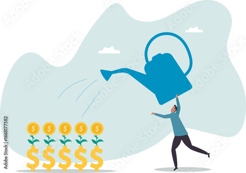 Money growth, growing investment profit or retirement pension fund, increase wealth and earning, income or revenue.about a man and his life.