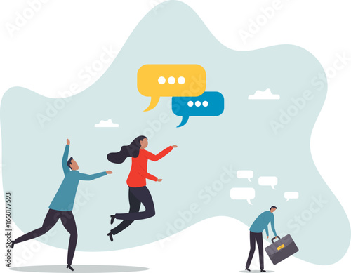 Workplace gossip, talking behind in the office, work bullying, chatter or rumor, rudeness voice or wrong information telling.about a man and his life.