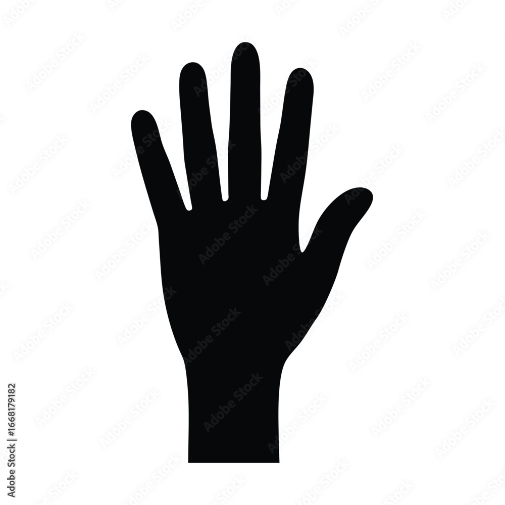 Obraz premium waving-hand-gesture-silhouette, hand-wave-icon, greeting-hand-vector, waving-symbol, hello-gesture-art