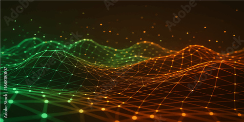 Fractal realms abstract digital design with glowing blue lines and textured wave pattern background