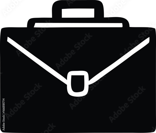 Classic black briefcase icon representing business travel and professional work essentials