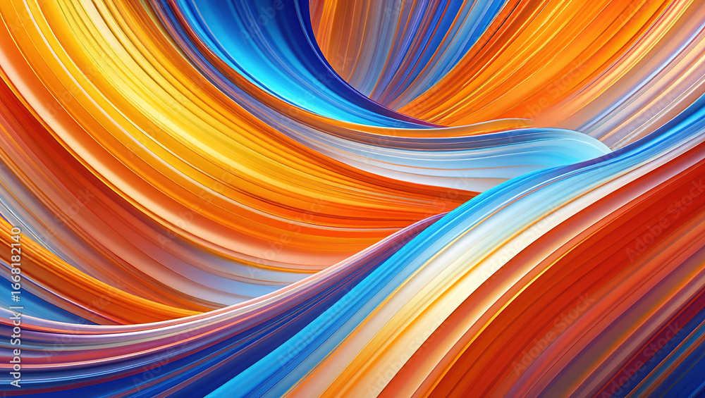 Fototapeta premium abstract color background, 3d rendering of ribbed glass effect from inclined stripes,