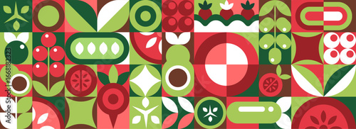 Vegetable Seamless Mosaic Background