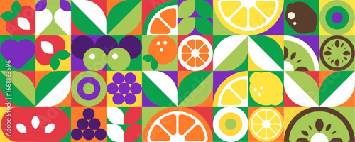 Long Fruit Banner Abstract Background
