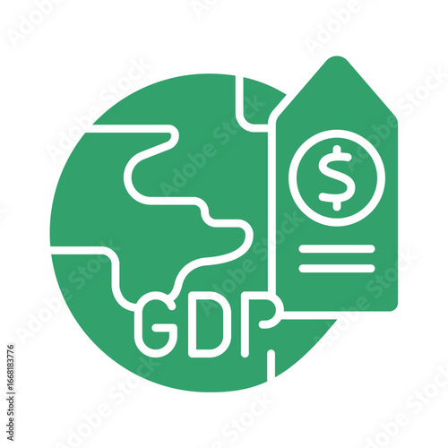 real GDP color flat icon for digital and print projects.