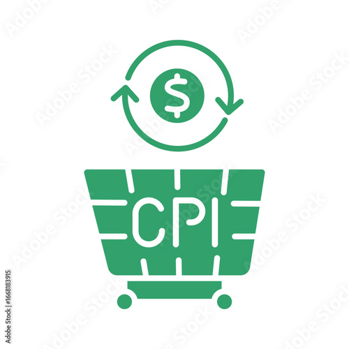 Consumer Price Index color flat icon for digital and print projects.