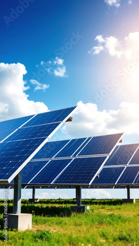 Solar Panels in Field, Sunny Day (1)