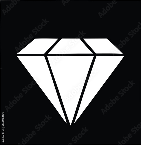 Radiant diamond icon white gemstone symbol precious stone brilliance luxury jewelry design