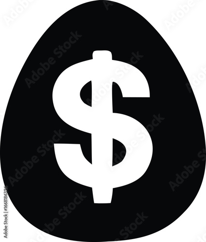 Symbolic image of a white dollar sign within a black egg shape representing financial growth and savings opportunities
