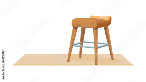 Modern wooden bar stool with clean lines, perfect for kitchen islands and contemporary spaces, ideal for home decor projects or furniture design mockups, scalable vector graphic