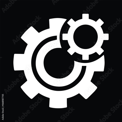 Single Gear Symbol for Business Control